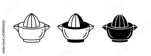 Konstfotografi Citrus Juicer Icons: Line Art, Silhouette, and Filled Styles for Fresh Juice