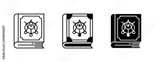 Canvas Print Mystic Grimoire Icons, Ancient Spellbook Vector Art, Esoteric Knowledge Symbols