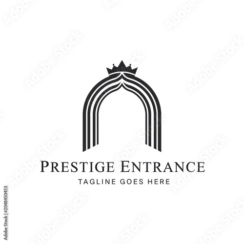 Bild auf Leinwand Sophisticated gate emblem perfect for real estate, upscale hotels, or elite membership clubs looking to convey exclusivity