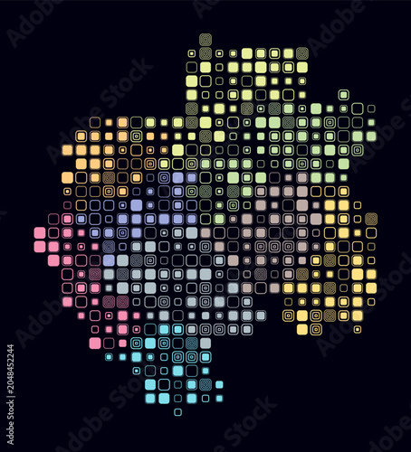 Foto Gabon, shape of the country build of colored cells