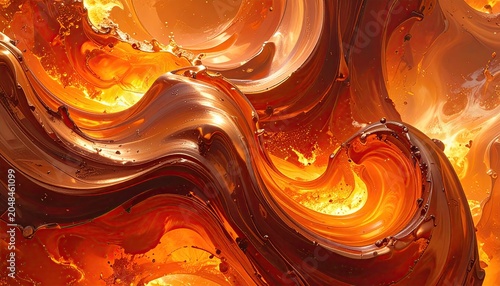 Fiery Abstract Swirls of Molten Lava and Cosmic Energy.