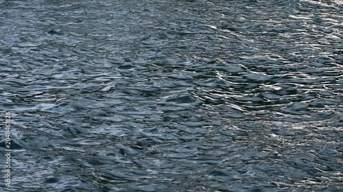 Real Time of Water Surface with Small Waves and Ripples in Switzerland. Water Texture.