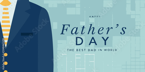 Canvastavla Suit jacket and tie vector illustration with father s day typography