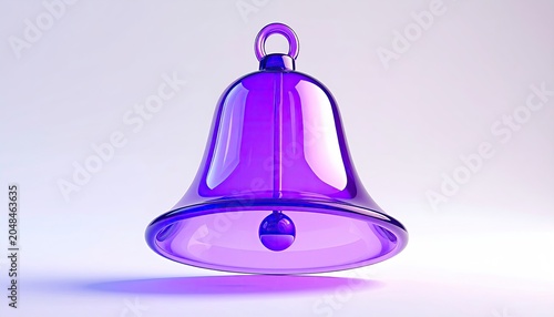 A Translucent Purple Glass Bell Ornament with a Clapper.