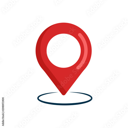 Red Location Pin Icon Vector – GPS Map Marker, Navigation Pointer & Address Location Symbol