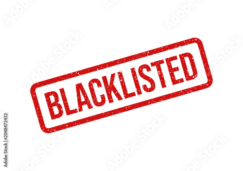 Blacklisted stamp on white background