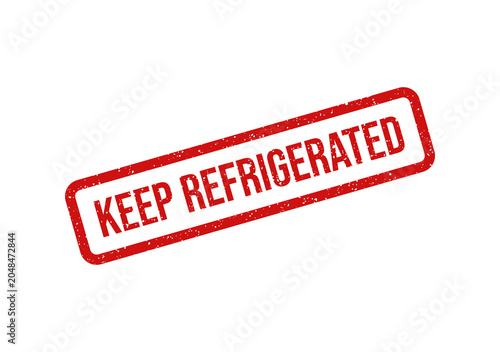 Konstfotografi Keep refrigerated red warning stamp