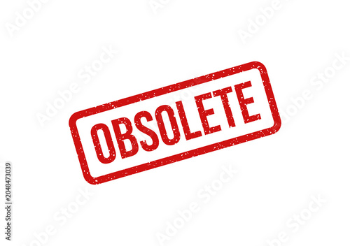Fotografie Obsolete red stamp with bold white text
