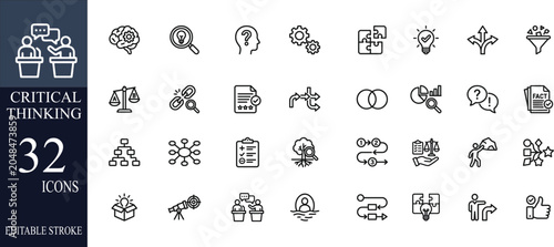 Photos Critical thinking icon set