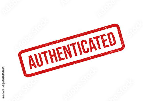 Schilderij op canvas Red authenticated stamp with bold text