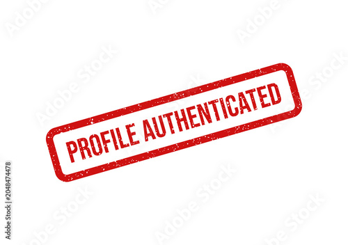 Foto Red authenticated profile stamp with bold text
