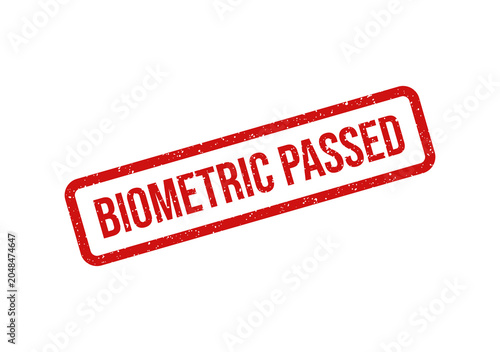 Red biometric passed approval stamp badge