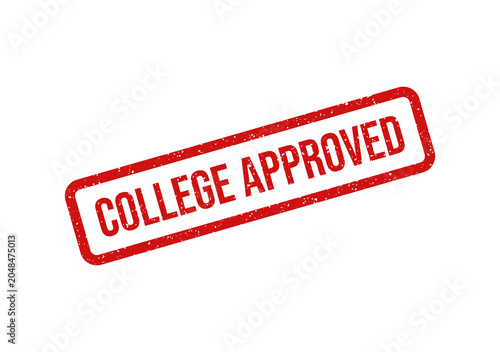 Red college approved stamp seal with bold text