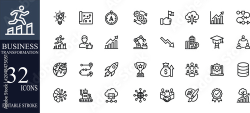 Fotografi Business Transformation icon set