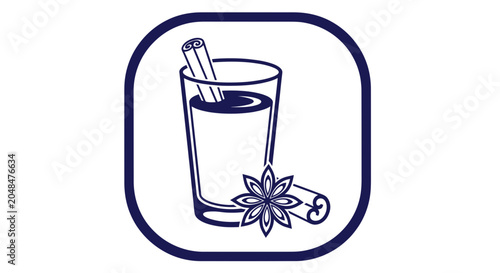 Obraz na plátně Vector Illustration of Chai Tea with Cinnamon and Star Anise
