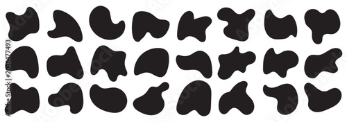 Canvas Print Abstract liquid blob or organic shape icon set in various styles, vector illustration for design elements