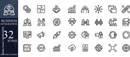 Foto Business Integration icon set