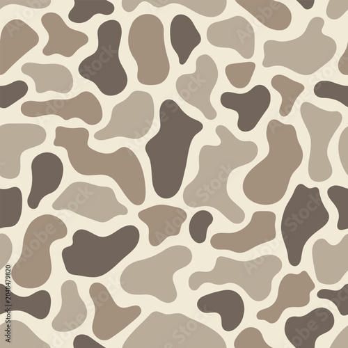Tableau sur toile Old School Duck Hunting Camo Background, Vintage Muted Tan and Taupe Marsh Camou