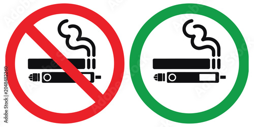Fotografija No Smoking No Vaping Sign Set Vector Collection Featuring Prohibition Icons, Cig