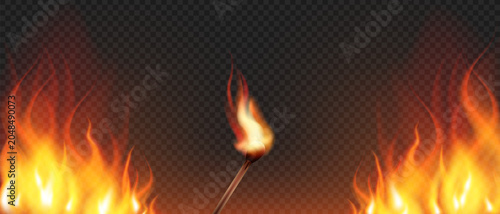 Photography Fire flame lit match, Hot bright flame conflagration arson, Gradient mesh match