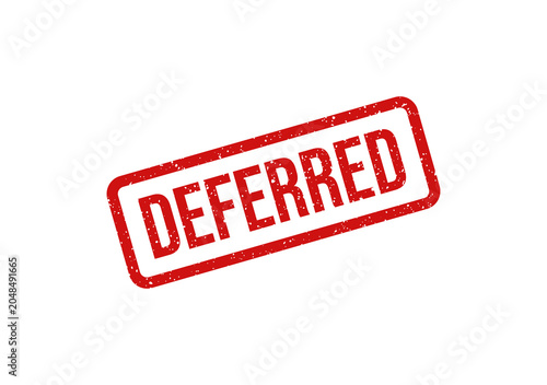 Tableau sur toile Red deferred stamp with bold white text