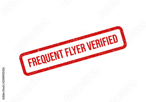 Bild auf Leinwand Red frequent flyer verified stamp badge with white text