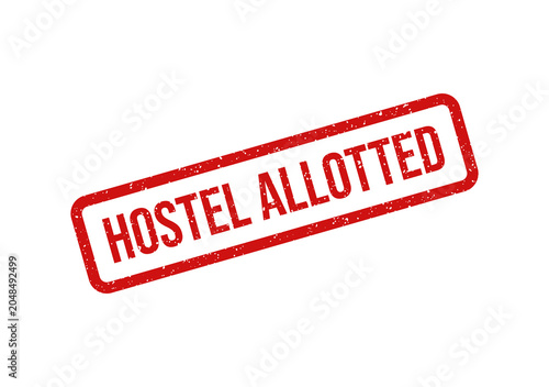 Obraz na plátně Red hostel allotted stamp with bold white text