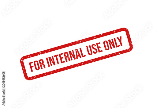 Red internal use only stamp on white background
