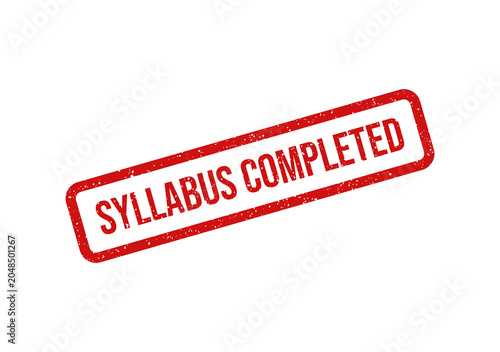 Fotografie Red stamp with syllabus completed text
