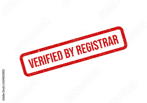 Fotografia Red verification stamp saying verified by registrar