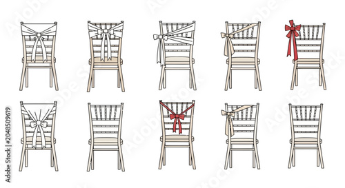 Wedding Chair Decorations: Bows and Sashes Collection