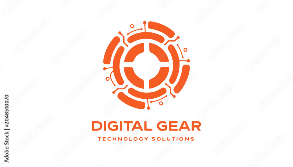 Fototapeta premium Digital Gear Technology Solutions Logo