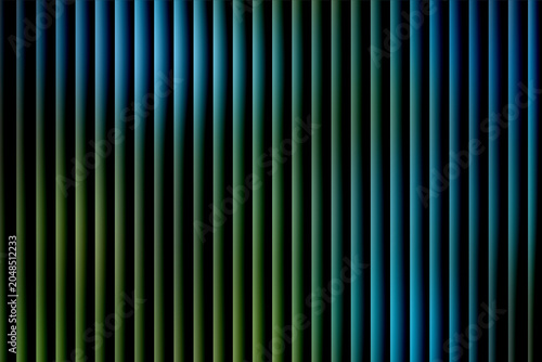Abstract image featuring vertical gradient bars that shift color from dark green to blue on a black background.