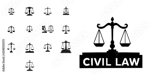 Schilderij op canvas Civil Law Icon