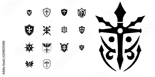 Obraz na plátně Clan Guild Gaming Community Flat Vector Icon with Clean Lines on White Backgroun
