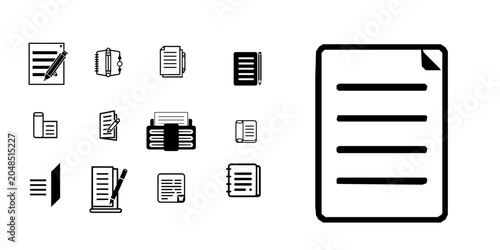 Photos Column Writer Journalist Typewriter Flat Vector Icon with Clean Lines on White B