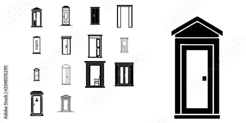 Foto Confession Booth Church Sacrament Flat Vector Icon with Clean Lines on White Bac
