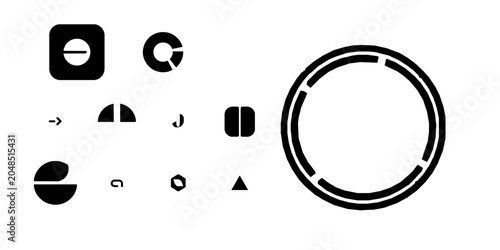 Canvastavla Cut Transition Video Edit Flat Vector Icon with Clean Lines on White Background