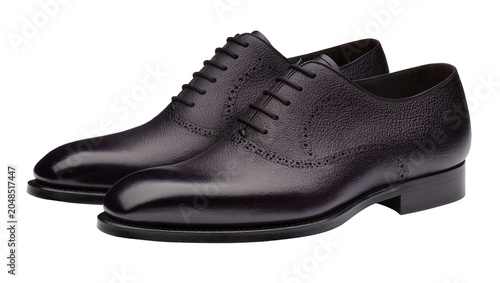Bild auf Leinwand Isolated luxurious pair of men's formal leather Oxford shoes with sophisticated