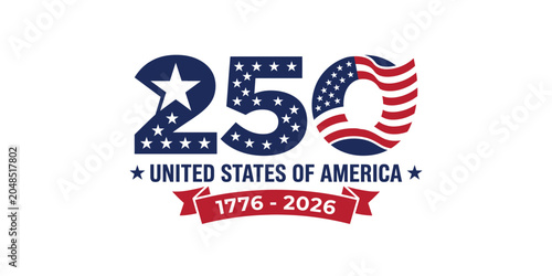 Quadro su tela United states 250 year celebration logo commemorating 250 years of american inde