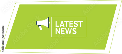 Latest news banner with megaphone icon, vector illustration