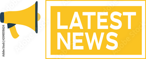 Latest news announcement icon with megaphone
