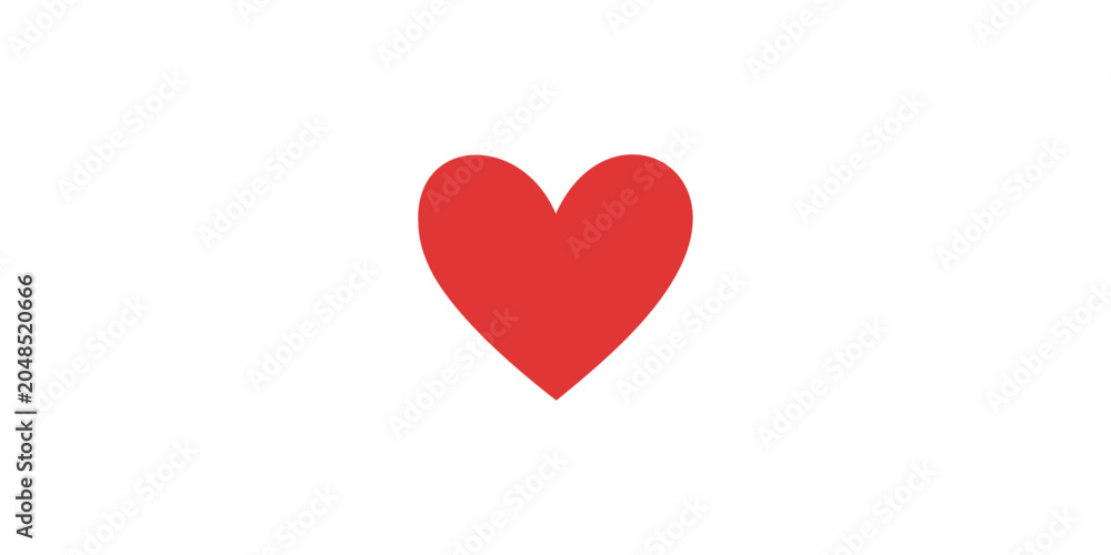 Obraz premium Simple Red Heart Love Symbol Vector Illustration
