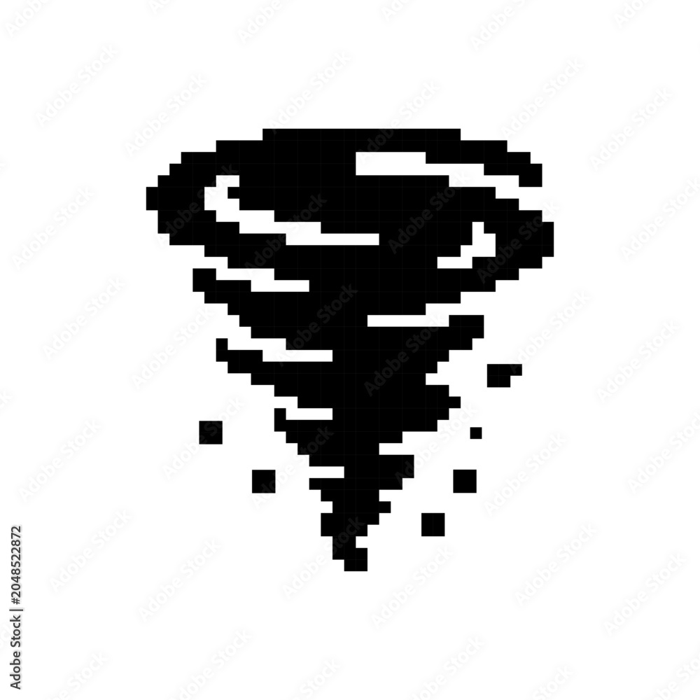 Fototapeta premium Pixel art twister disaster icon