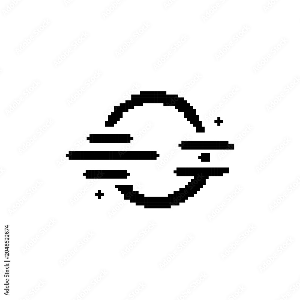Fototapeta premium Pixel art air flow icon