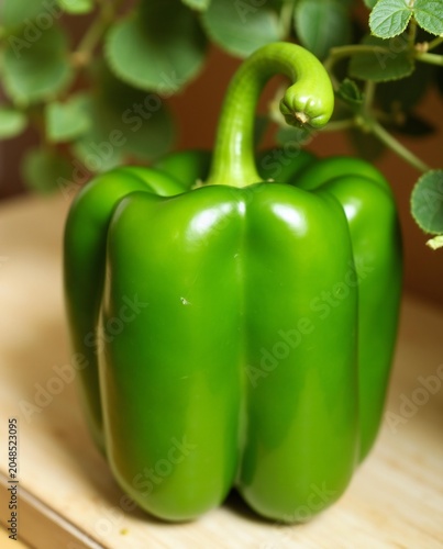 green bell pepper on white background
