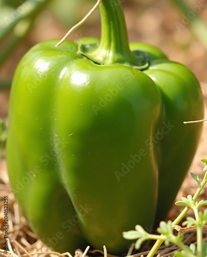 green pepper on the vine