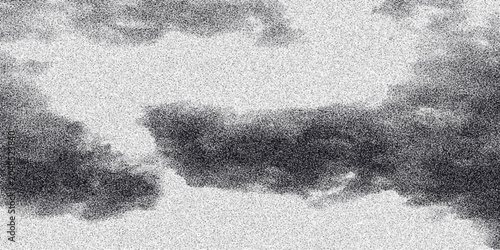 Cuadro en lienzo Monochrome abstract image resembling clouds or smoke with a grainy texture, feat