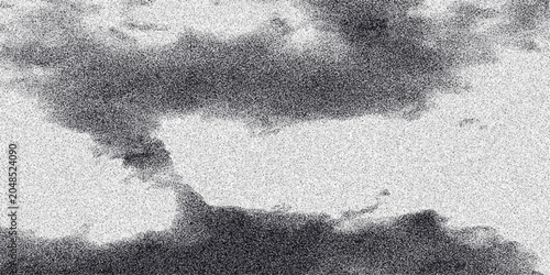 Fényképezés Abstract grayscale clouds with granular texture creating a moody and atmospheric