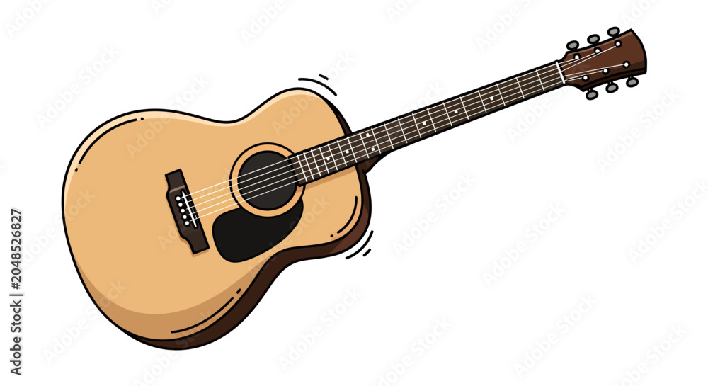 Fototapeta premium Illustration of an Acoustic Guitar for Musical Hobby and Leisure.
